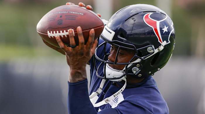 Jun 15, 2022; Houston, TX, USA; Houston Texans wide receiver Brandin Cooks (13) participates in drills during minicamp at Houston Methodist Training Center.